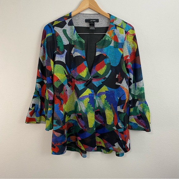 Ali Miles Sweaters - Ali Miles Abstract Art Colorful Cardigan Woman’s Size Medium